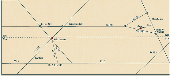 Map to Winchendon